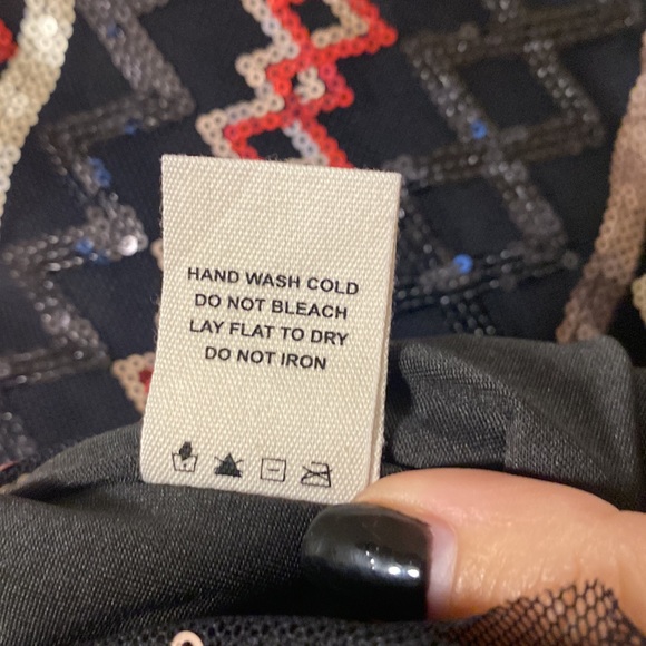 Chelsea & Violet Black Mini Skirt with Red Silver & Gold Sequin - Picture 7 of 8